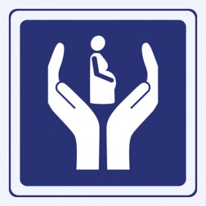 pregnant woman care sign vector